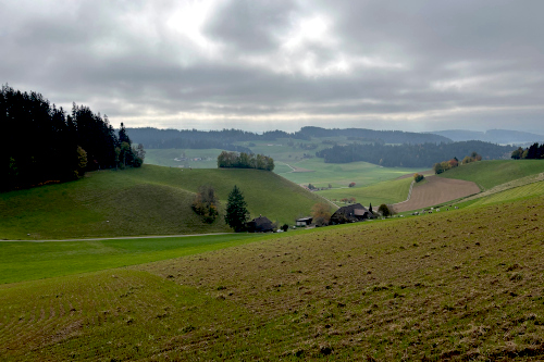 Sanfte Hügellandschaft bei Arnisäge