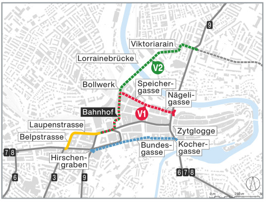 Grafik Varianten Zweite Tramachse
